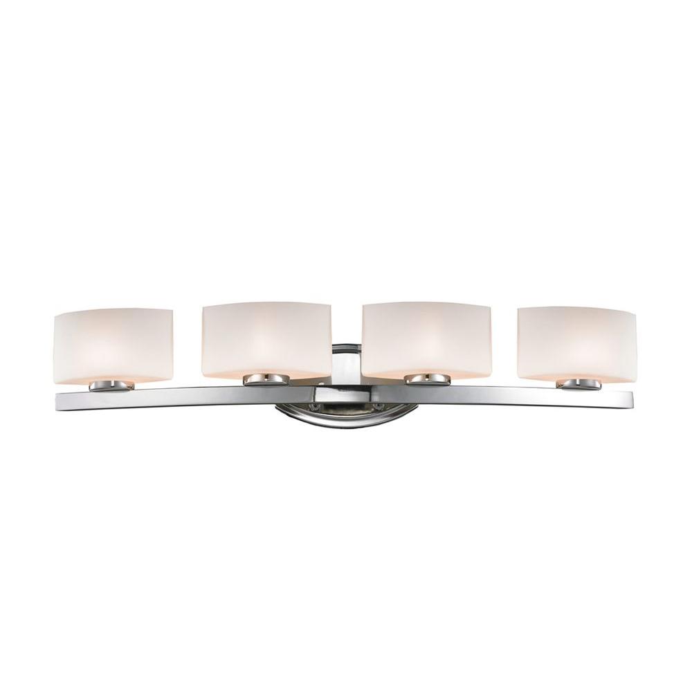 Chrome Finish Classic 4-Light LED Vanity Opal Glass Shade