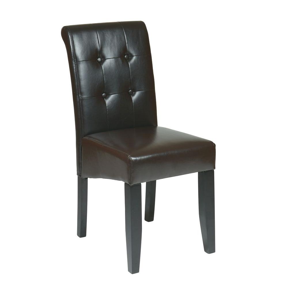 Espresso Eco Leather Parsons Dining Chair