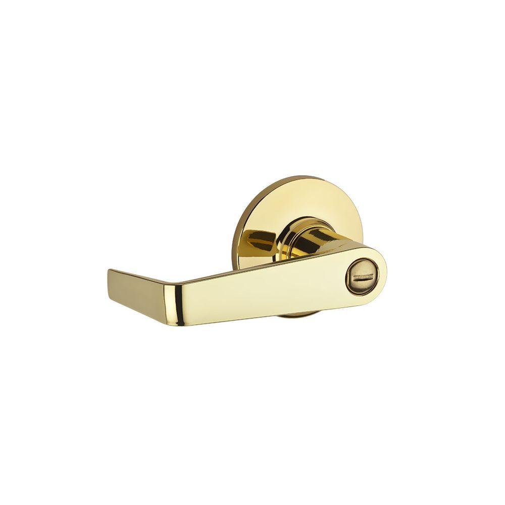 Kwikset Tustin Polished Brass Left-Handed Half-Dummy Door Lever-788TNL