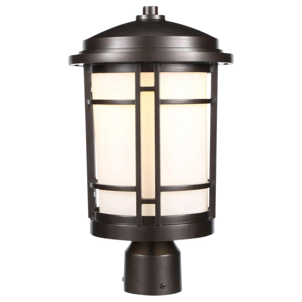 World Imports 9 In Burnished Bronze Outdoor Led Post Light With White Opal Gl World Imports 9 In Burnished Bronze Outdoor Led Post Light With White Opal Gl