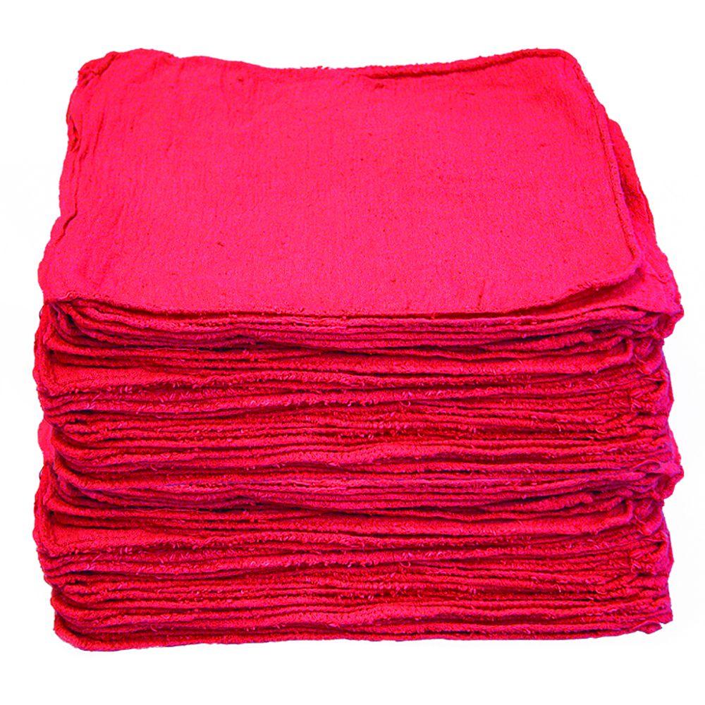 Red Cotton Shop Towels (Count of 288)S99593 The Home Depot