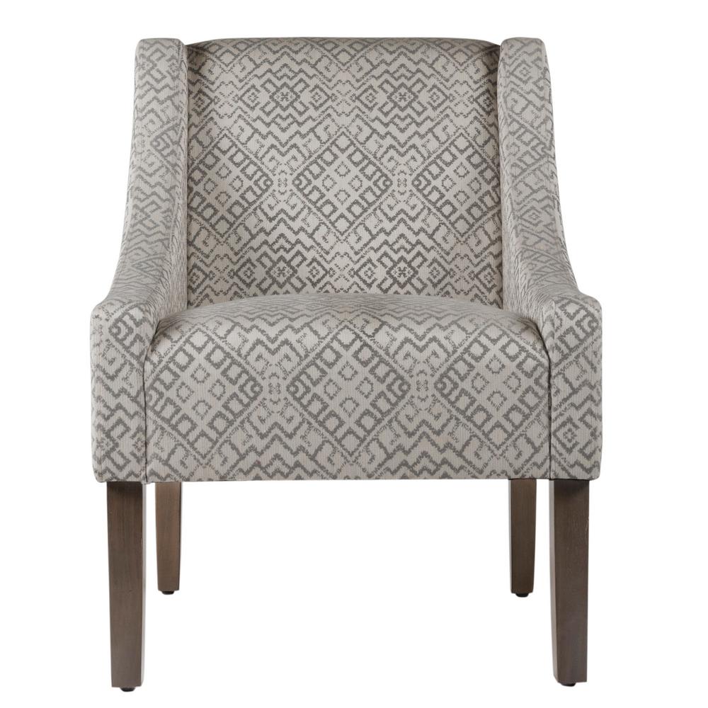 Homepop Gray Global Print Swoop Accent Chair K6908 F1540 The Home Gray Global Print Swoop Accent Chair