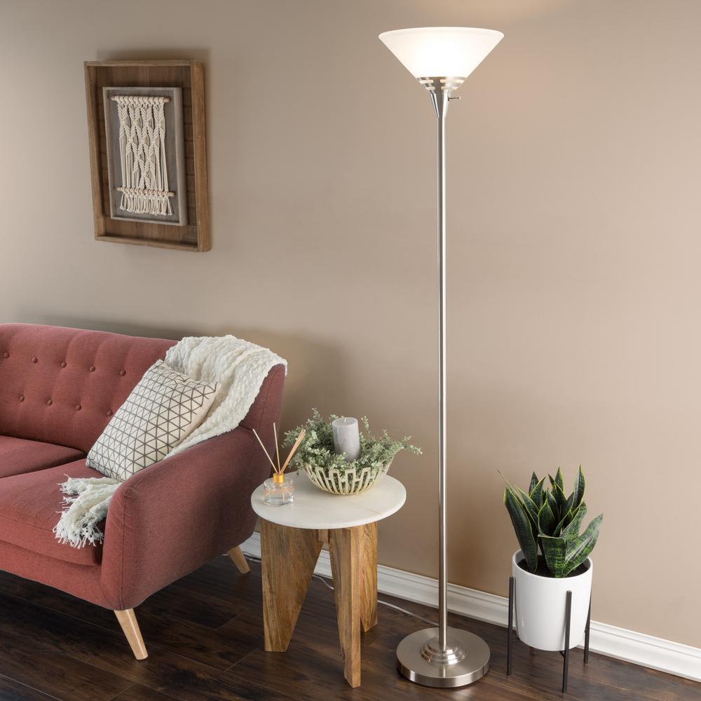 Featured image of post Metal Floor Lamp With Glass Shade / Brighten up any room with the mainstays 71?