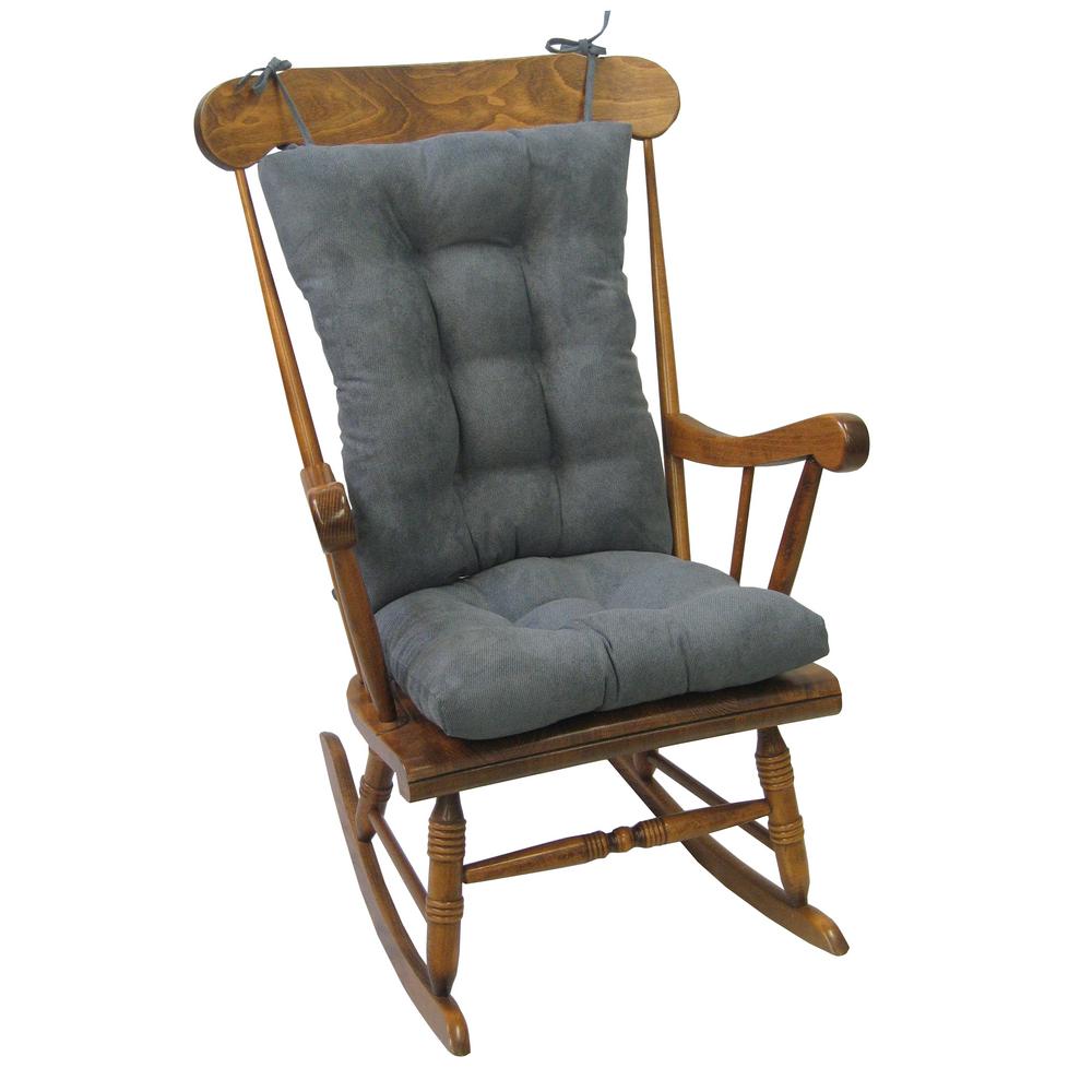 Klear Vu Gripper Twillo Bluestone Jumbo Rocking Chair Cushion Set