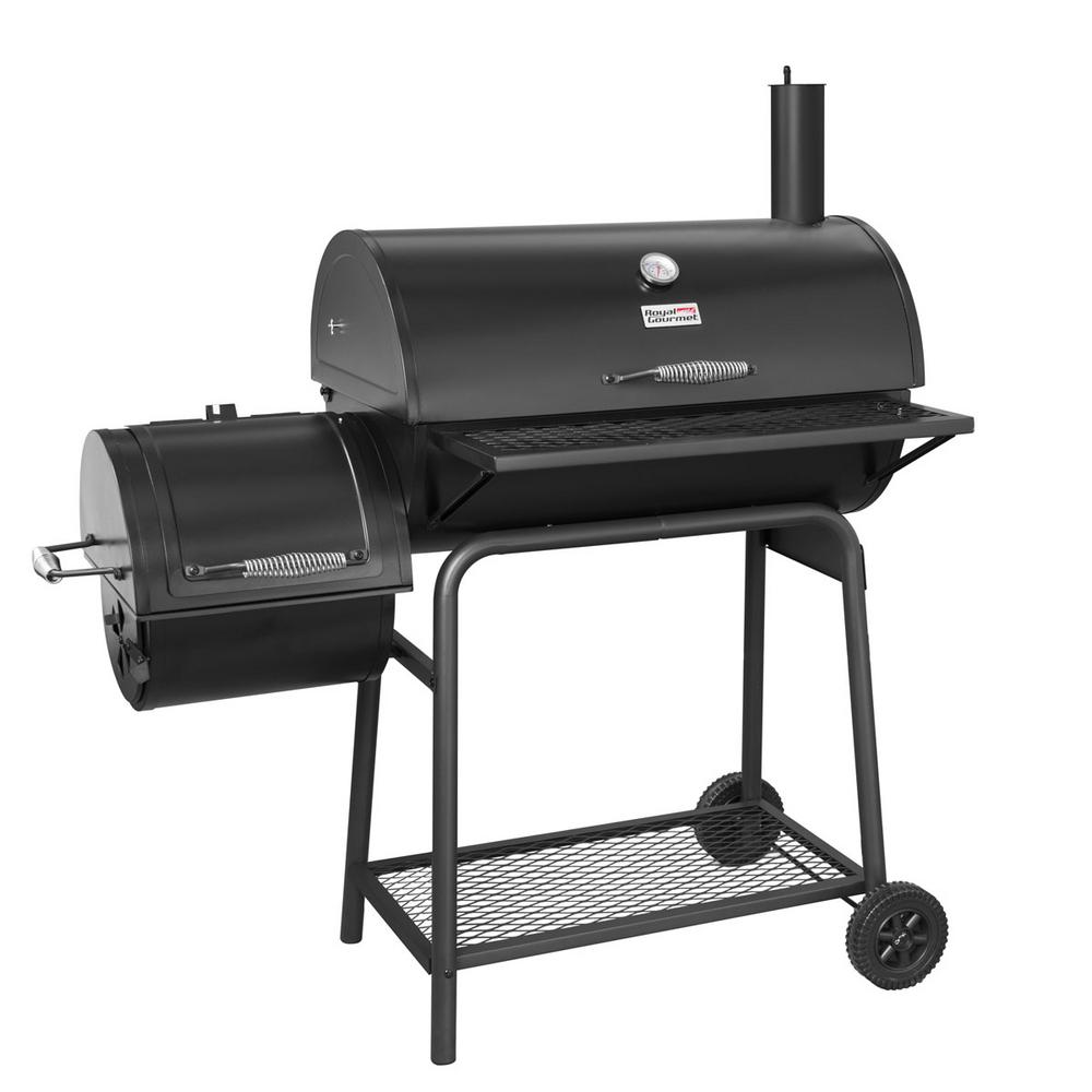 Kitchenaid Cart Style Charcoal Grill In Black With Foldable Side Charcoal Grill With Offset Smoker