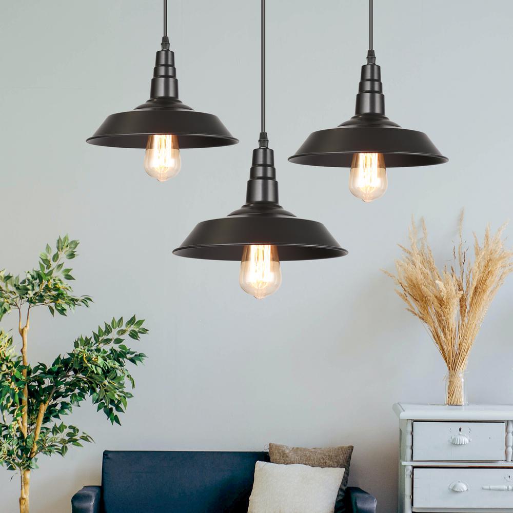 LNC Modern Farmhouse Black Pendant Barnyard II 1 Light Warehouse   Black Lnc Pendant Lights A0190709 64 1000 