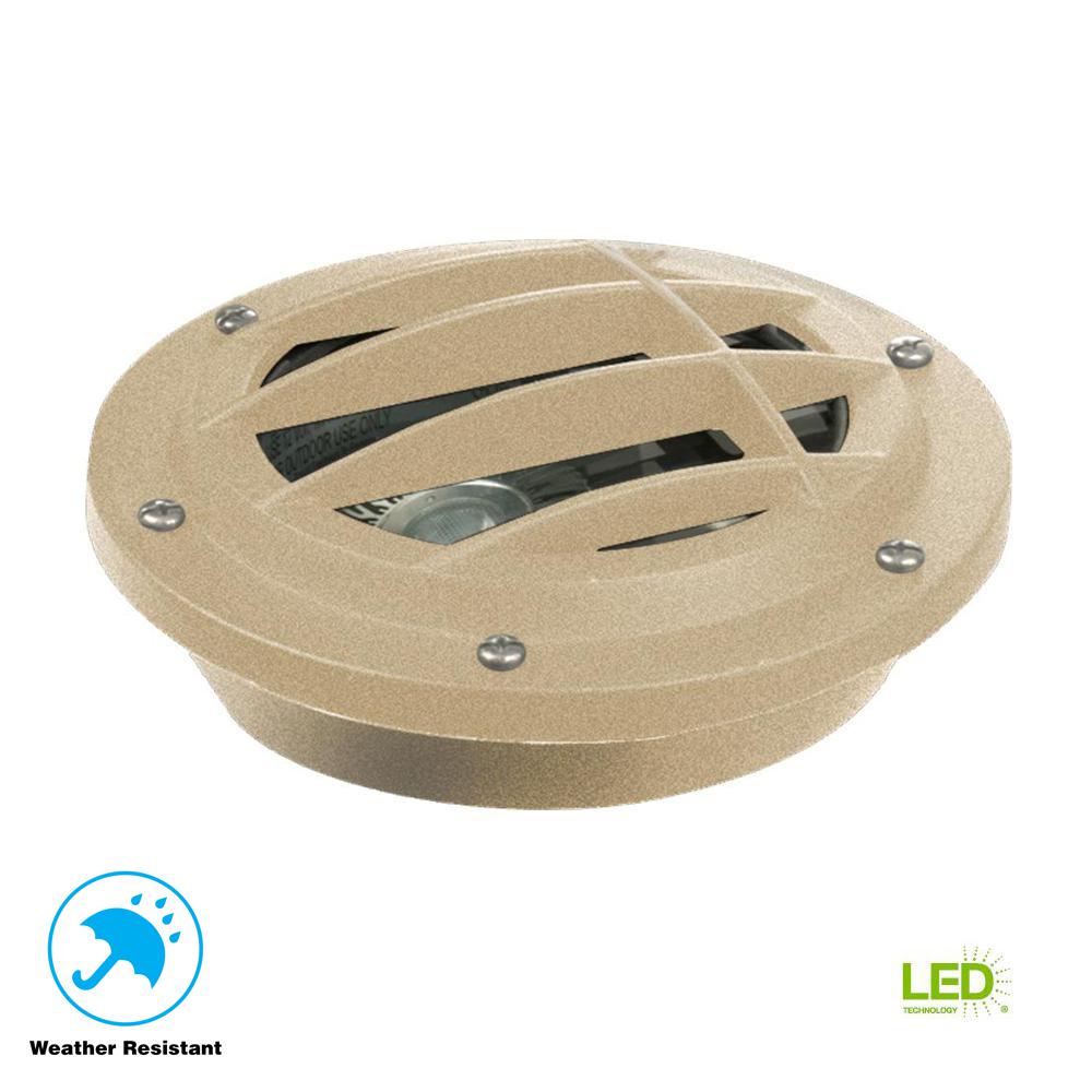 Well Lights Hampton Bay Landscape Lighting Outdoor Low Voltage 4 5 Watt Sand Outdoor Integrated Led Landscape Well Light