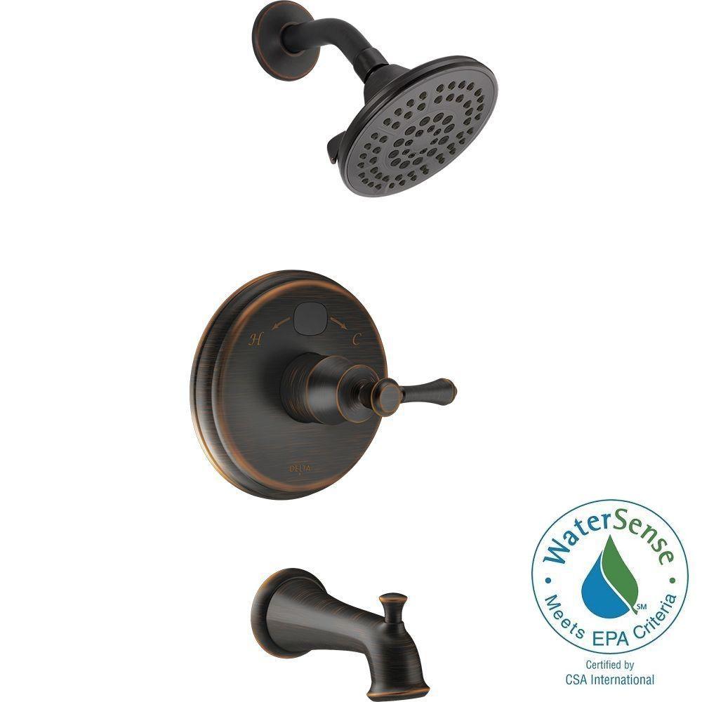 Delta Porter SingleHandle 3Spray Tub and Shower Faucet in Oil Rubbed