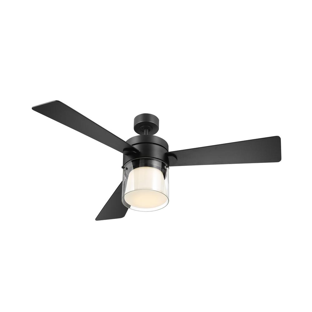 Eglo Casou 52 In Led Integrated Matte Black Light 3 Blade Ceiling Fan With Remote