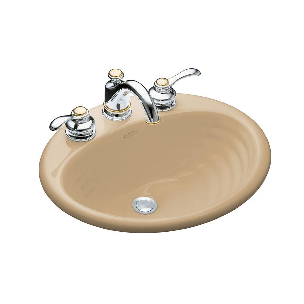 KOHLER Ellington DropIn Cast Metal Bathroom Sink in Mexican Sand with