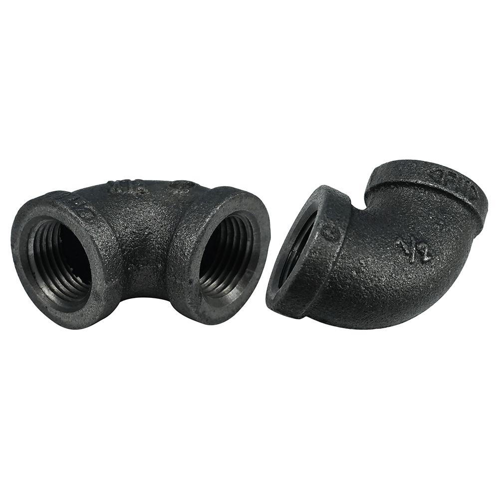Pack of 10 Imported 1-1//2 x 1 Black 90 Elbow