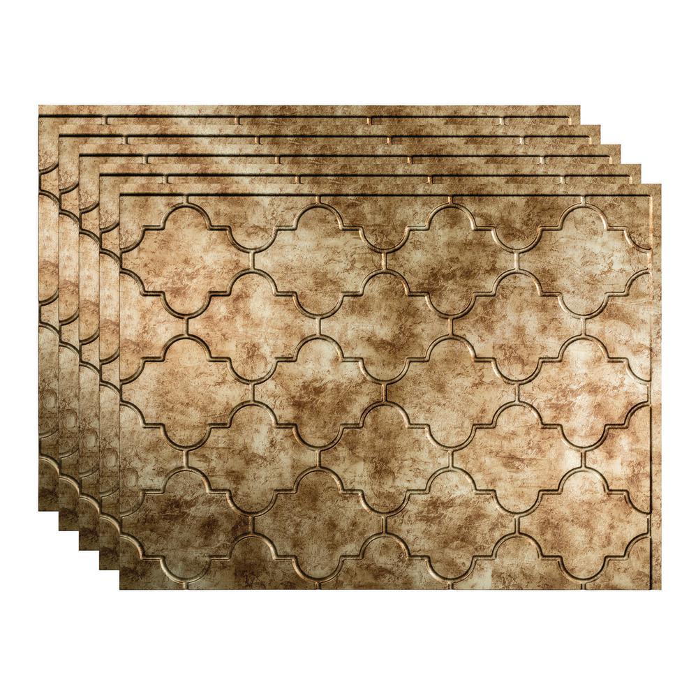 Fasade Monaco 18 In X 24 In Bermuda Bronze Vinyl Decorative Wall Tile Backsplash 15 Sq Ft Kit N68 17 The Home Depot