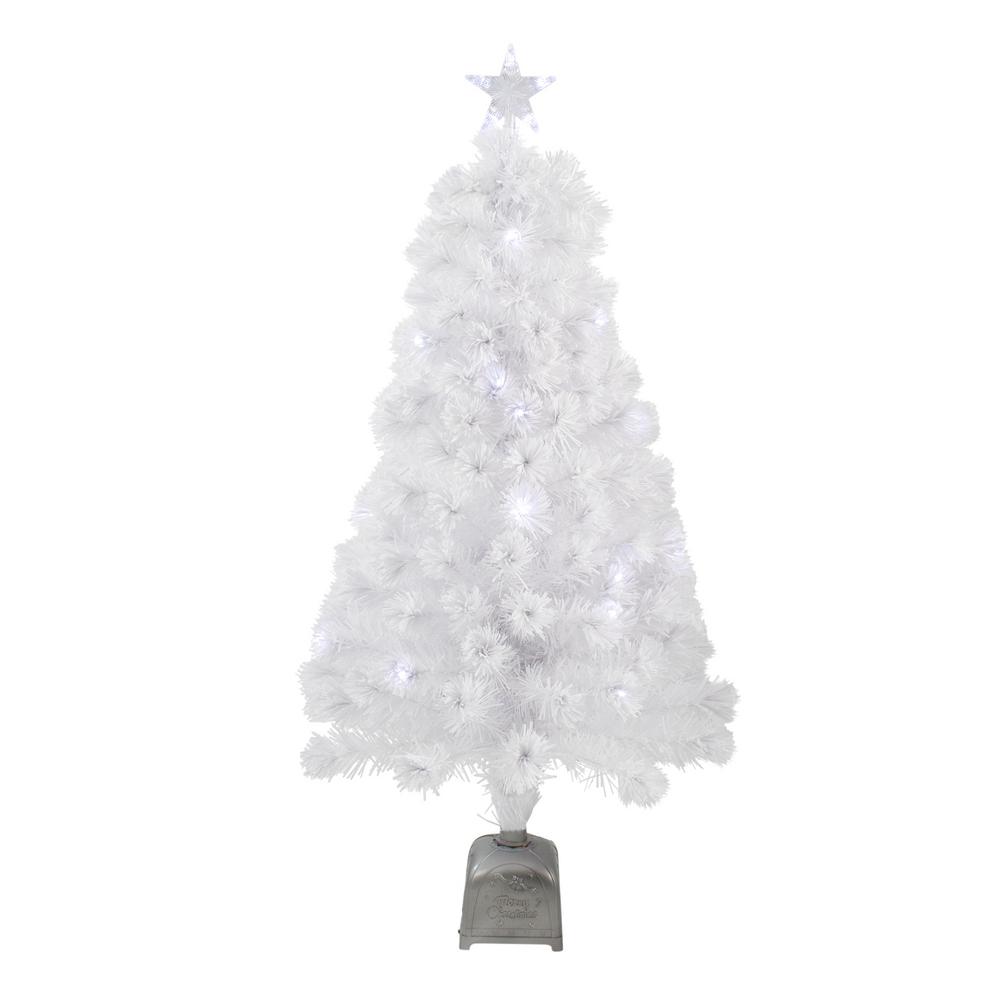 Northlight 4 Ft Pre Lit Led Color Changing White Fiber Optic