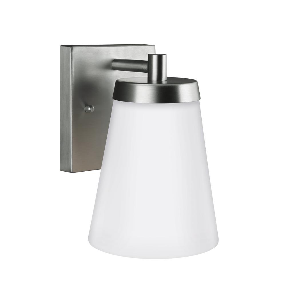 Led Gray Outdoor Wall Mounted Lighting The Renville 1 Light Satin Aluminum Outdoor Wall Mount Lantern