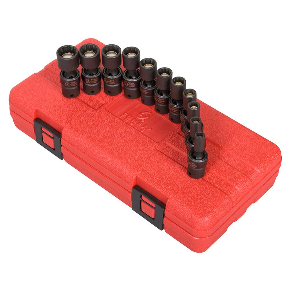 SUNEX TOOLS 1/4 in. Drive Universal Impact Socket Set (11