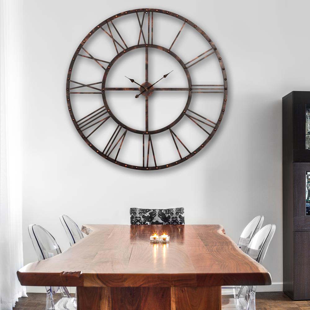 Utopia Alley Rivet Roman 45 inch Distressed Bronze Oversize Wall Clock by Utopia Alley