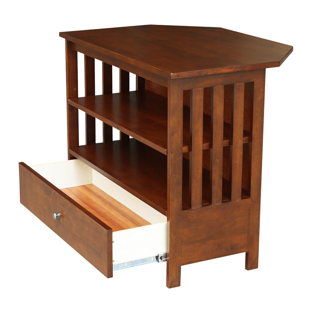 corner changing table espresso