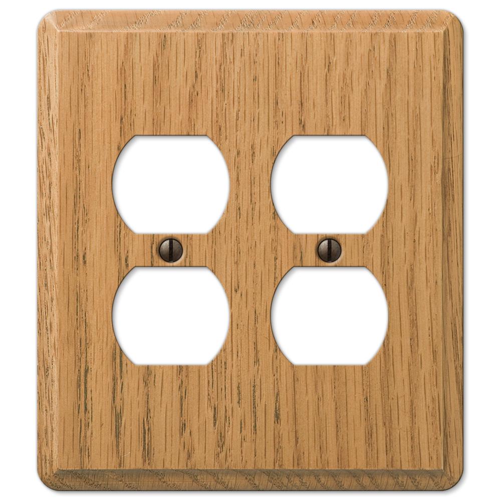 AMERELLE Contemporary 2 Gang Duplex Wood Wall Plate Light Oak901DDL