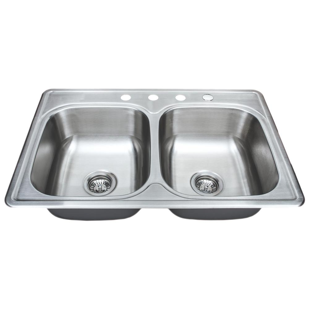 Wells Halsted Series Top-Mount Stainless Steel 33 in. 4 ...