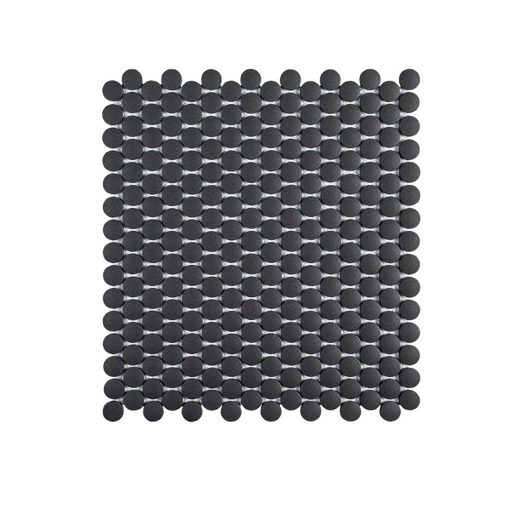 Shadow Mtn Gray Penny Round 12 25 In X 11 375 6 Mm Matte Porcelain Mosaic Wall Floor Tile