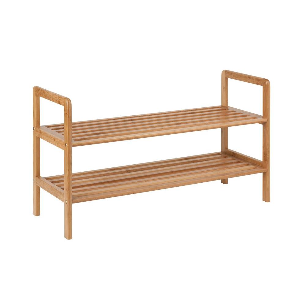 HoneyCanDo 2Tier 8Pair Bamboo Shoe ShelfSHO01600 The Home Depot