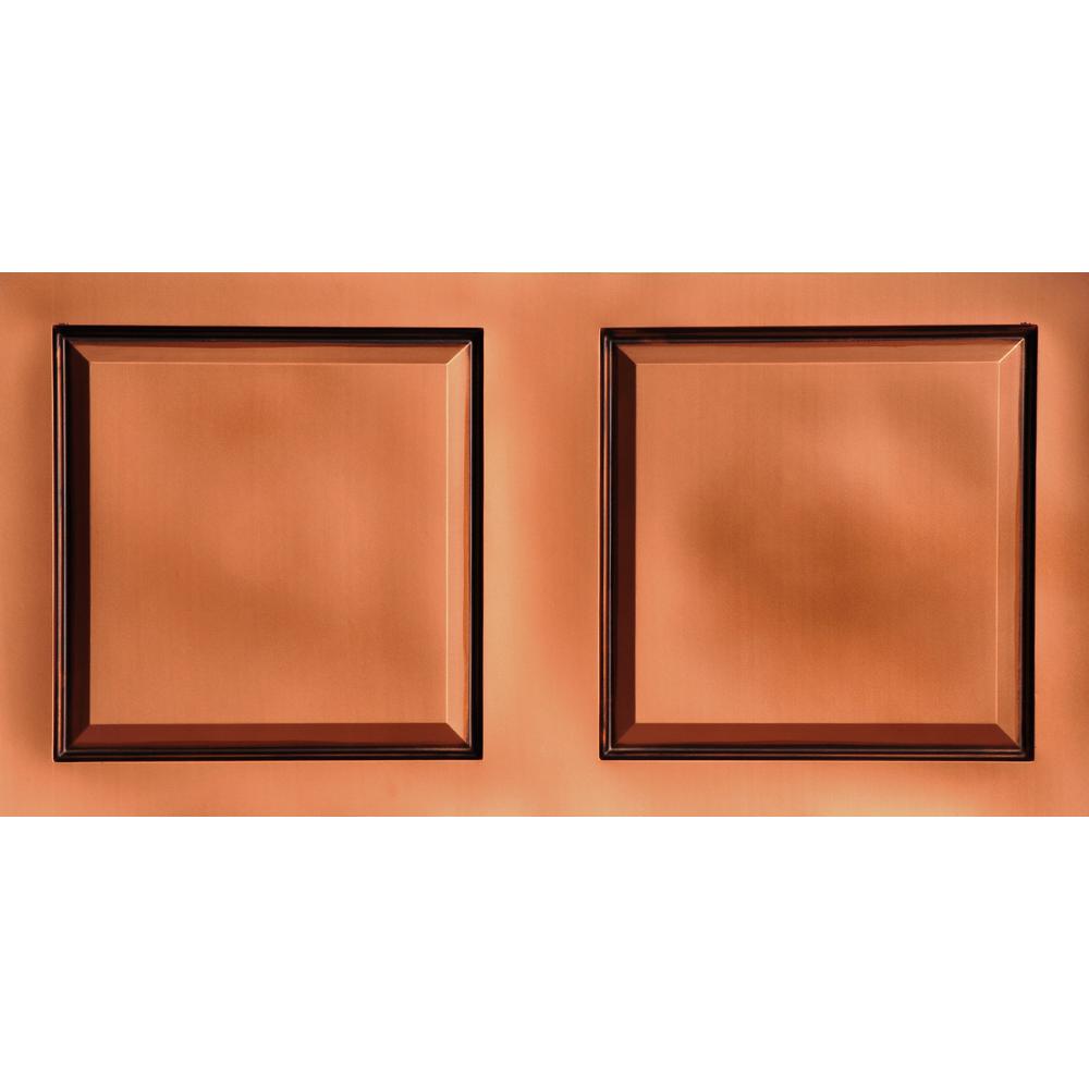 Raised Panel 2 Ft X 4 Ft Pvc Lay In Ceiling Tile In Antique Copper