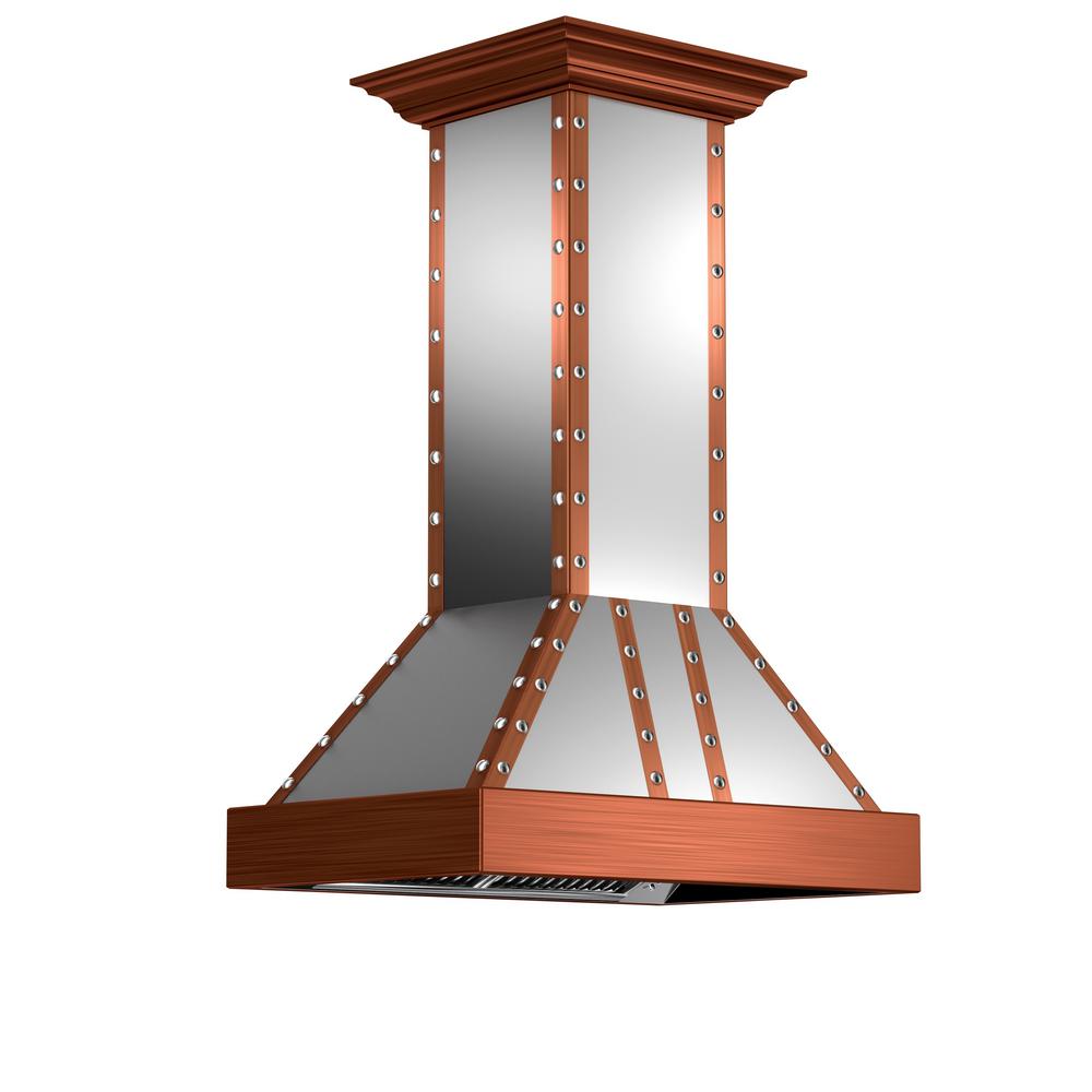 ZLINE Kitchen and Bath ZLINE 36 in.  Designer Series Copper Island Range Hood (655i-SCCCS-36)