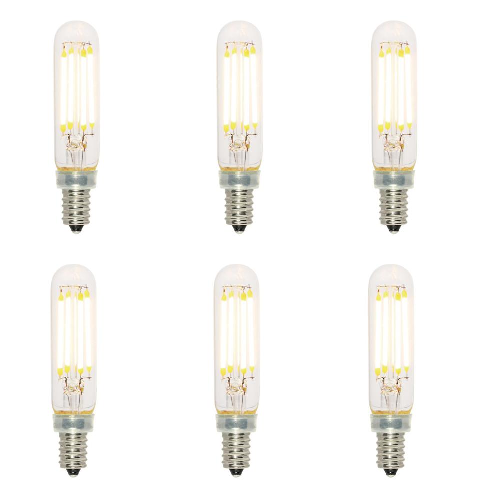40-Watt Equivalent T6 Dimmable Filament LED Light Bulb Soft White (6-Pack)