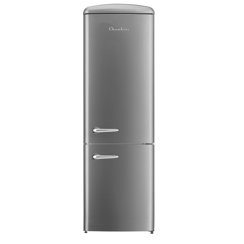 Chambers Retro 24 in. 12 cu. ft. Bottom Freezer Refrigerator in Silver
