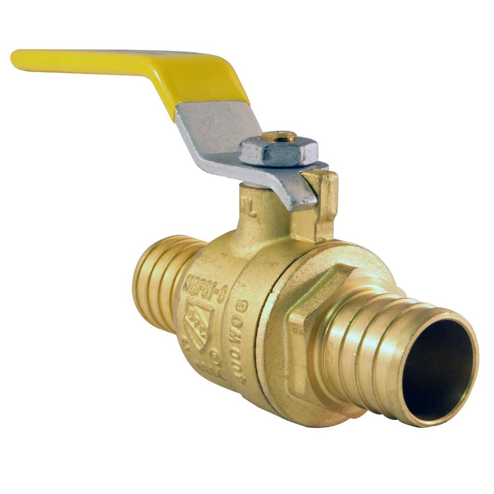 Apollo 1 In. Brass PEX Barb Ball Valve-APXV11 - The Home Depot