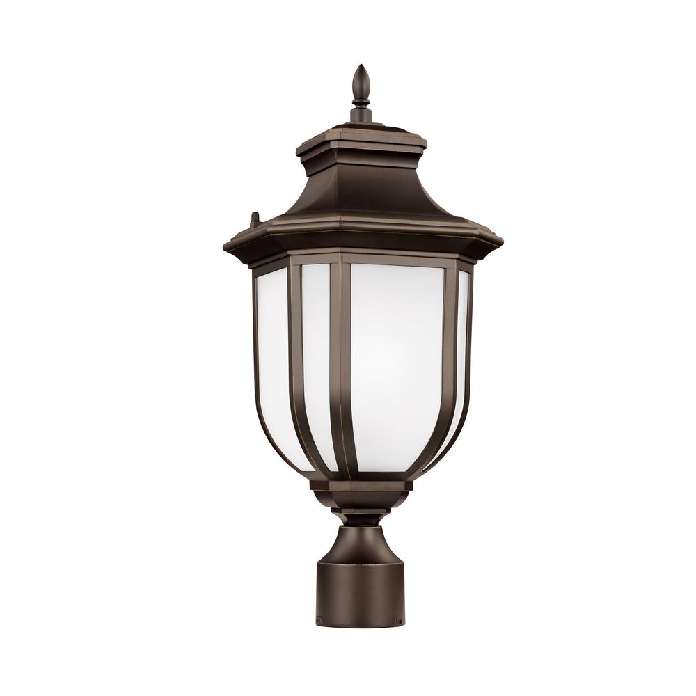 Led Post Lighting Outdoor The Home Depot Childress 1 Light Outdoor Antique Bronze Post With Led Bulb