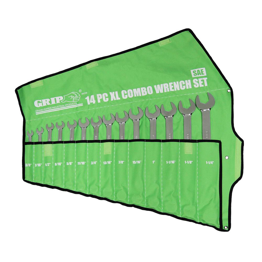 89082 GRAND RAPIDS INDUSTRIAL PRODUCTS Grip 11 pc Jumbo Combo Wrench