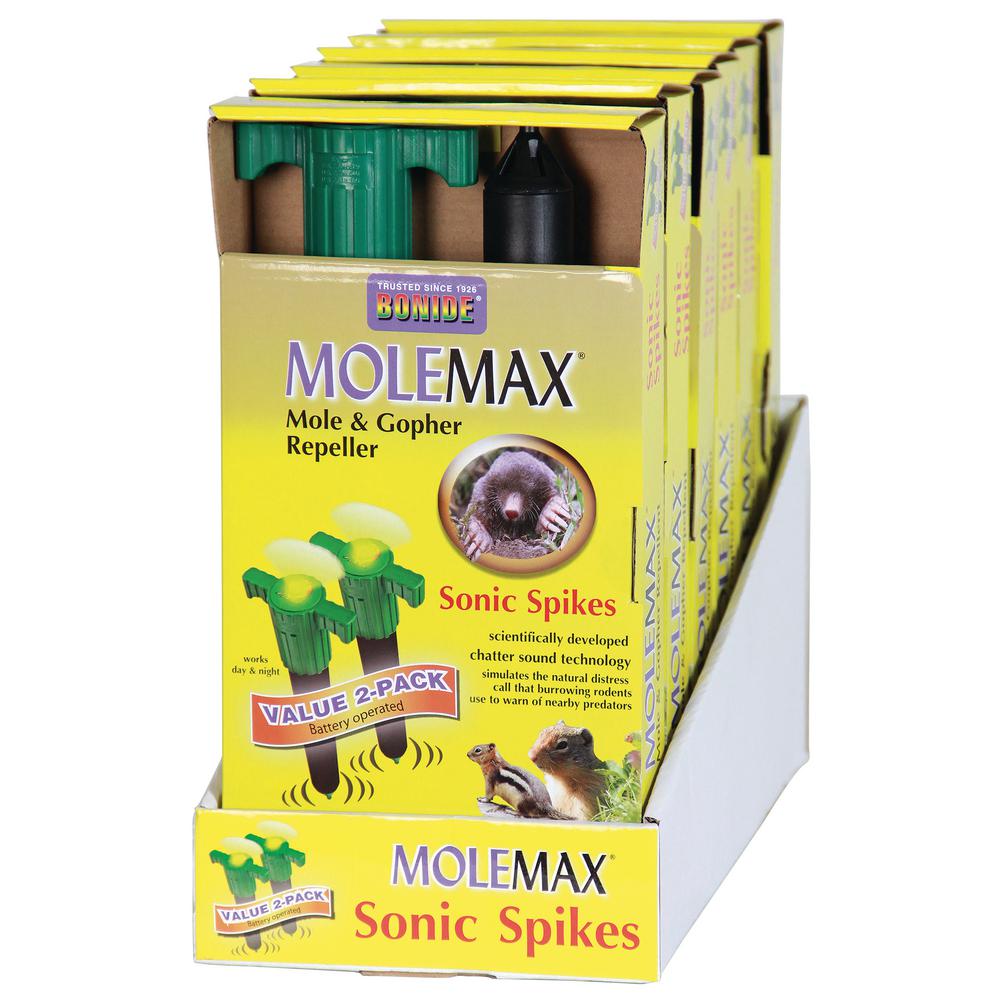 EXHART MOLEMAX Sonic Mole Spike Electronic Repellent, 12 Piece Total