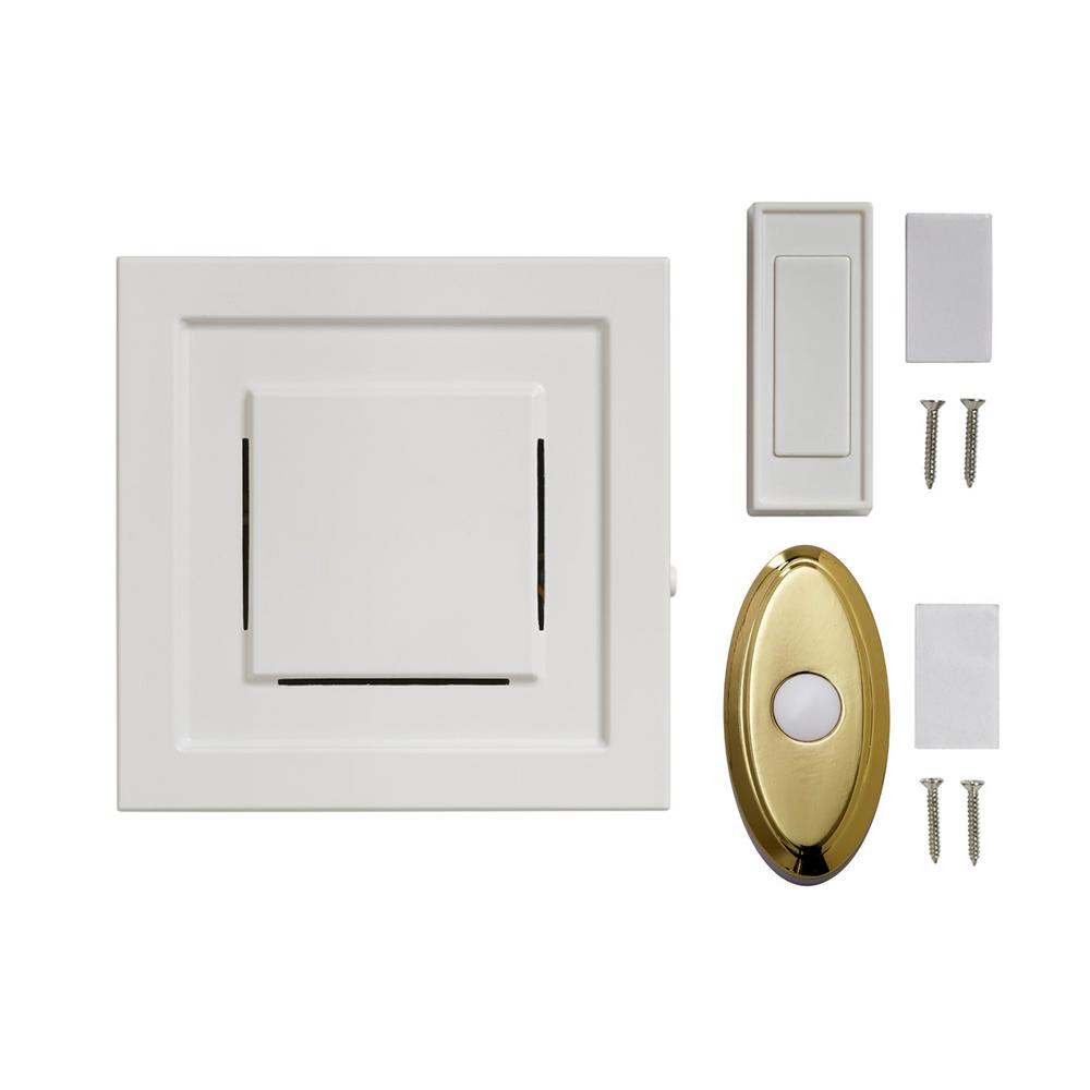 White 85 dB Wireless PlugIn Door Bell Kit with 1Push Button with