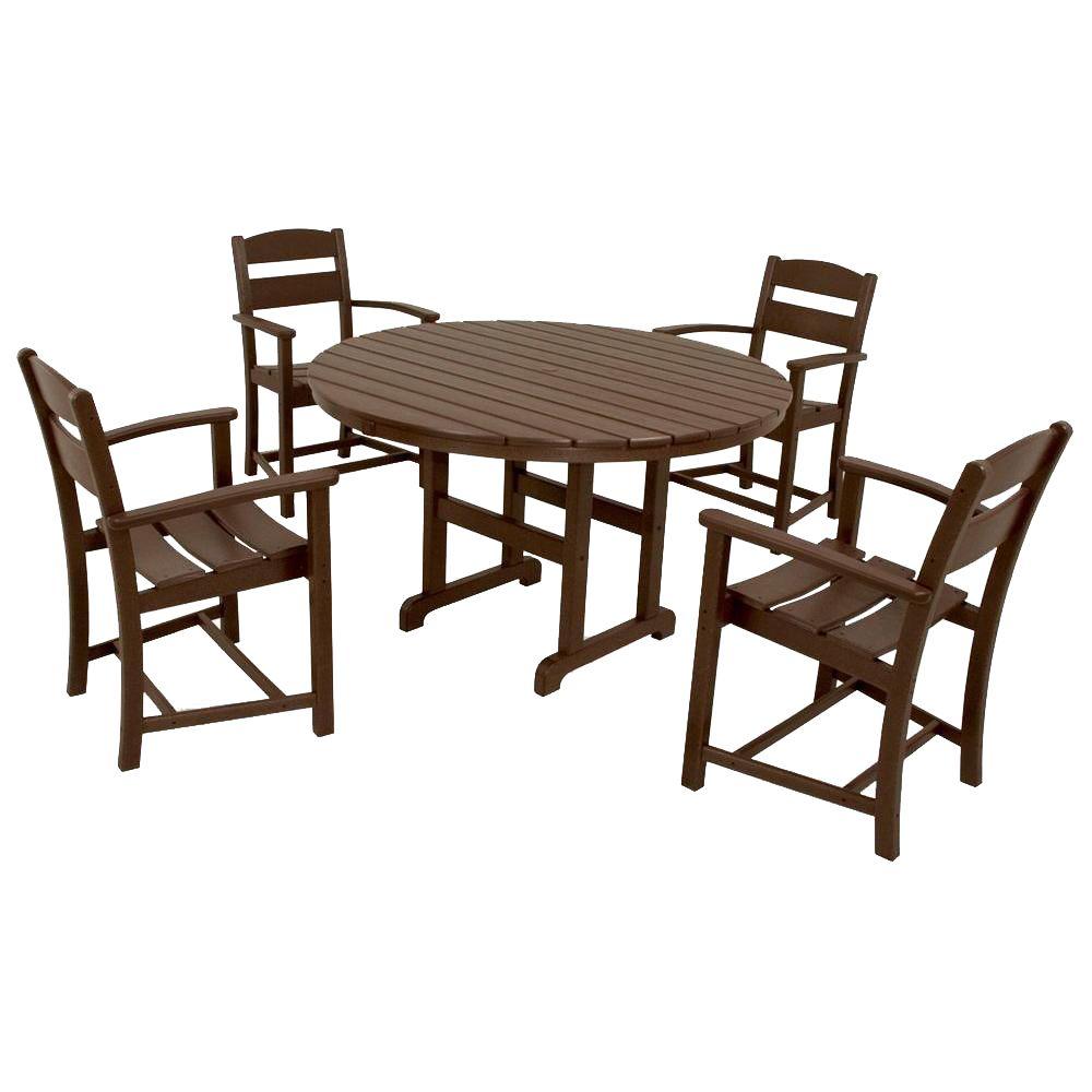 Ivy Terrace Patio Dining Furniture The Home Depot Clics Mahogany 5 Piece Plastic Outdoor Patio Dining Set