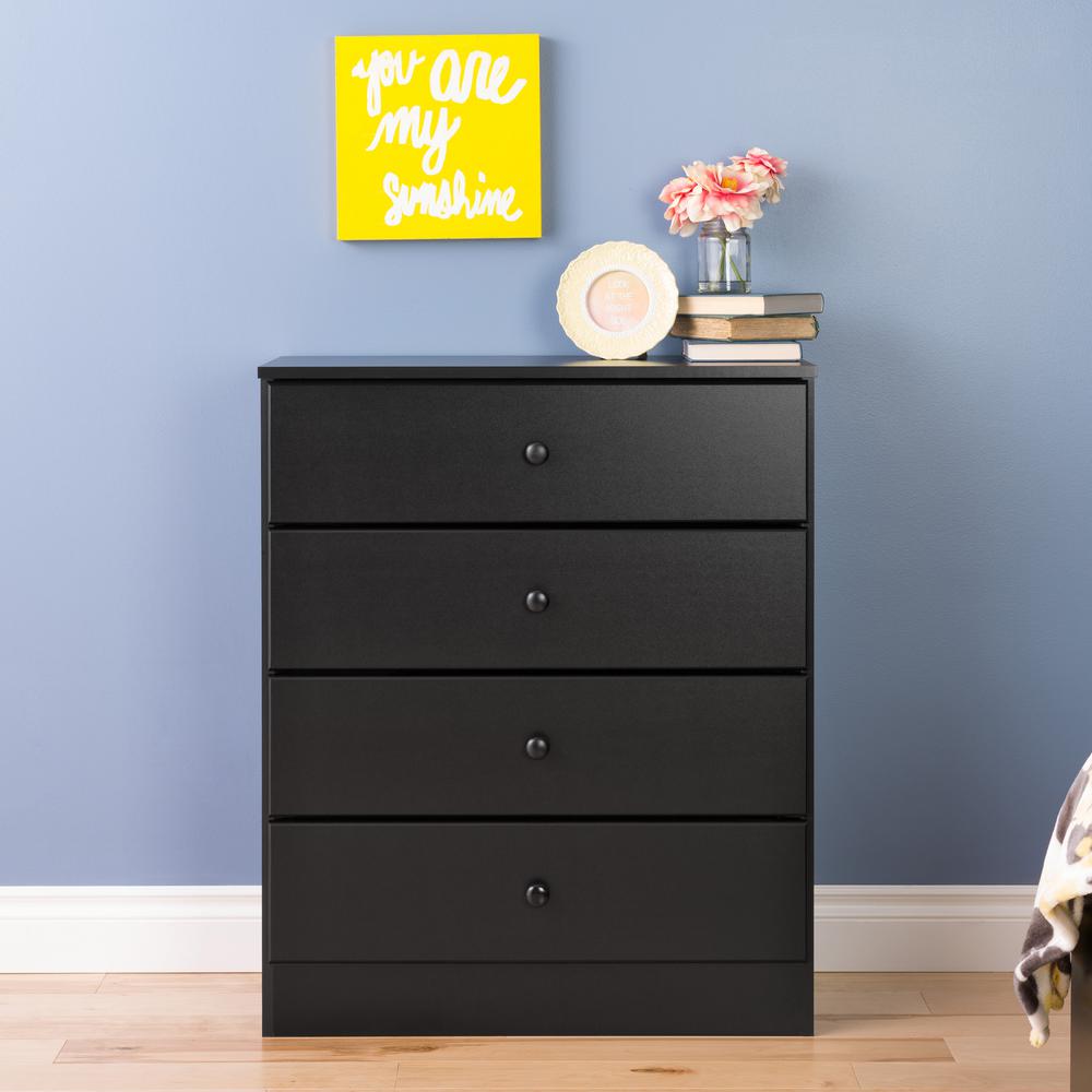 Prepac Astrid 4 Drawer Black Chest Bdbr 0401 1 The Home Depot