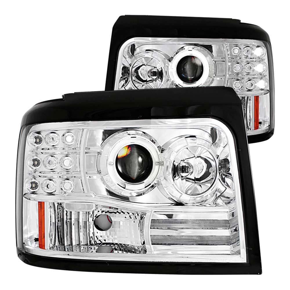 UPC 846959010147 product image for ANZO 1992-1996 Ford F-150 Projector Headlights w/ Halo Chrome w/ Side Markers an | upcitemdb.com