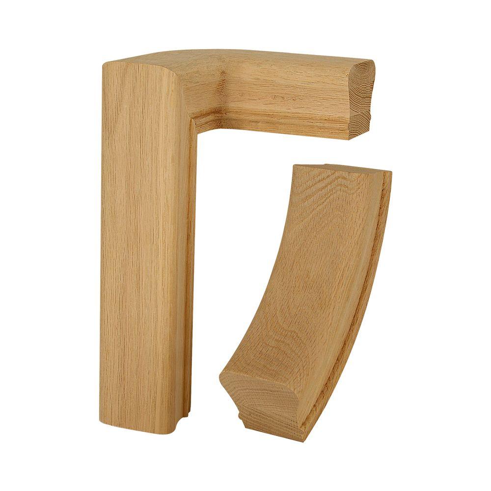 Stair Parts 7276 Unfinished Red Oak 2Rise RightHand Quarter Turn Hand