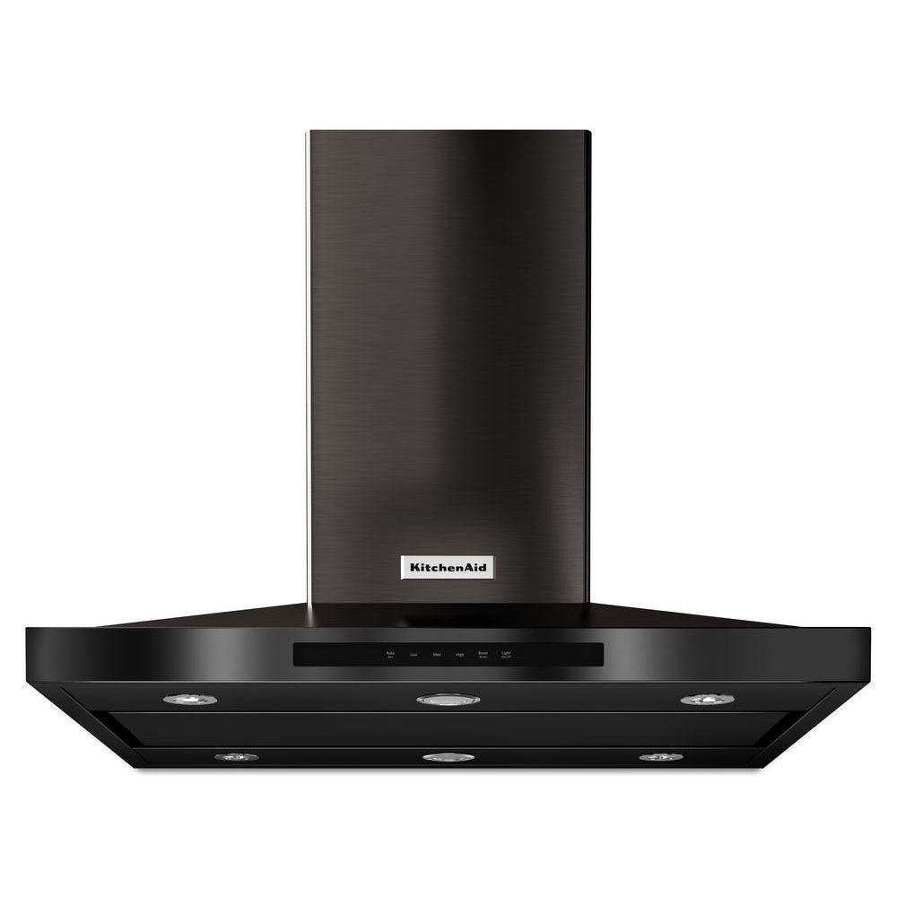 Whirlpool 36 in. Modern Glass Island Mount Range Hood in Stainless