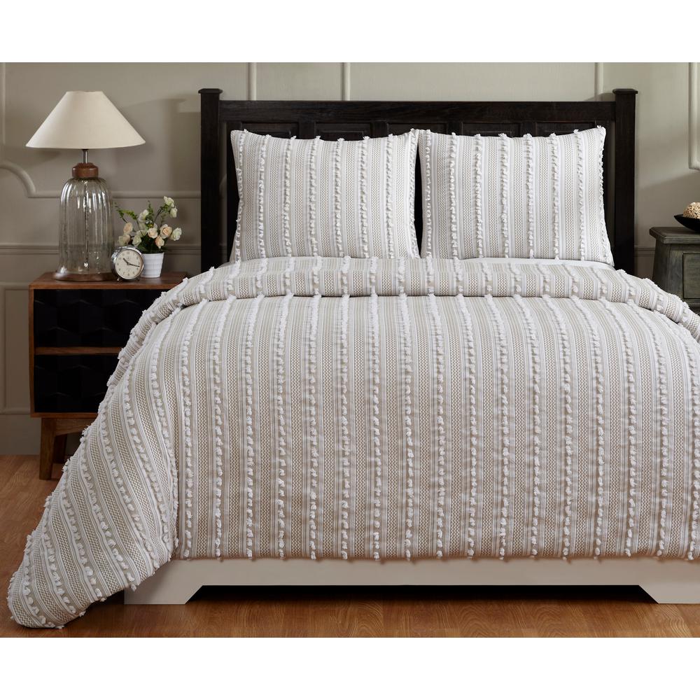 Better Trends Angelique 68 In X 90 In Taupe Twin Comforter With