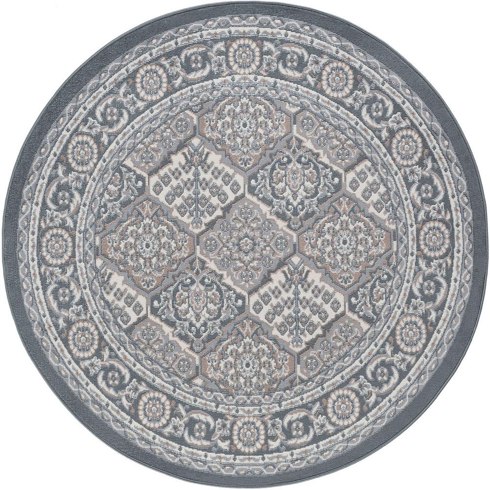 Tayse Rugs Hampton Traditional Gray 8 ft. Round Area RugHMP4209 8RND