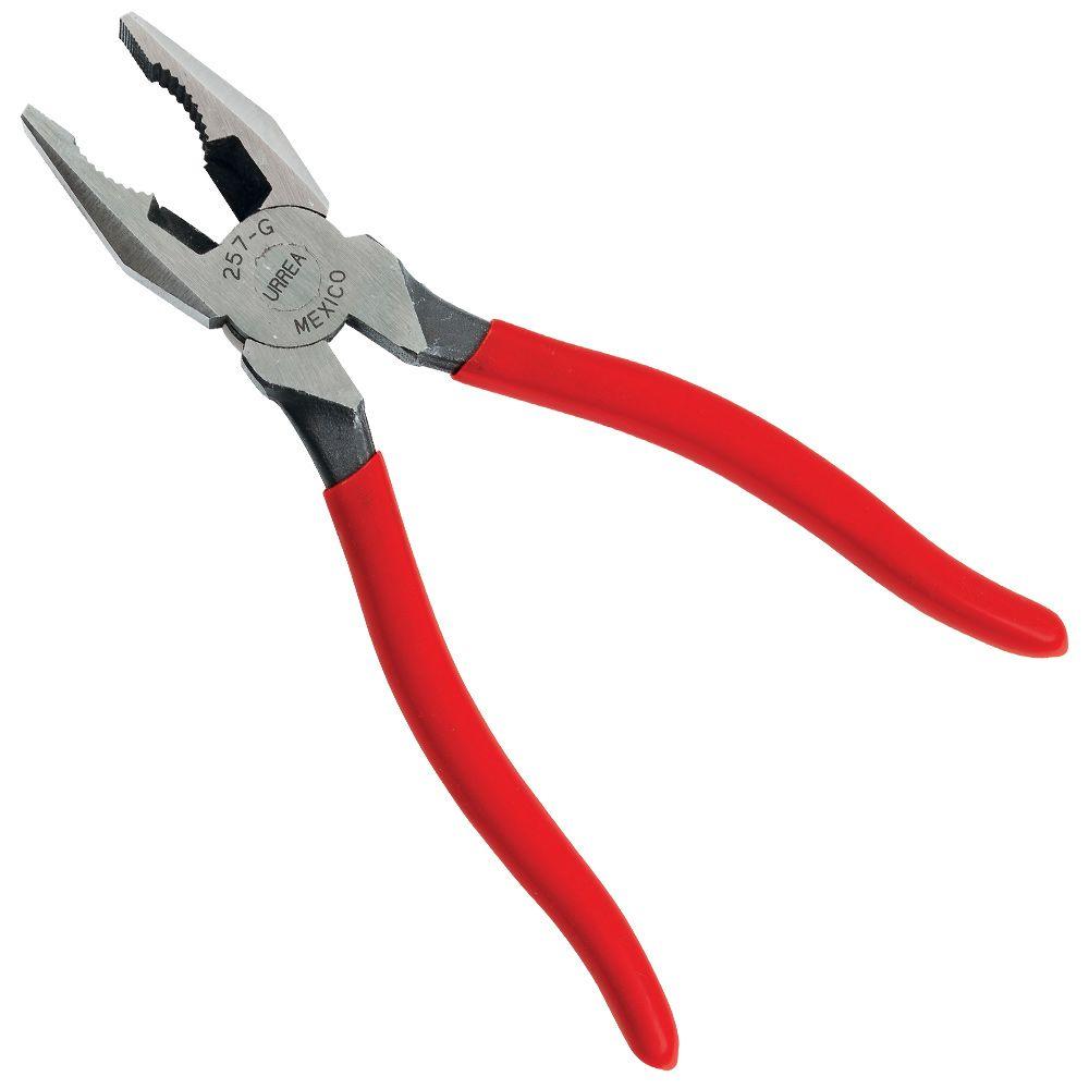 URREA 85/8 in. Long Rubber Grip Universal Pliers Side Cutting