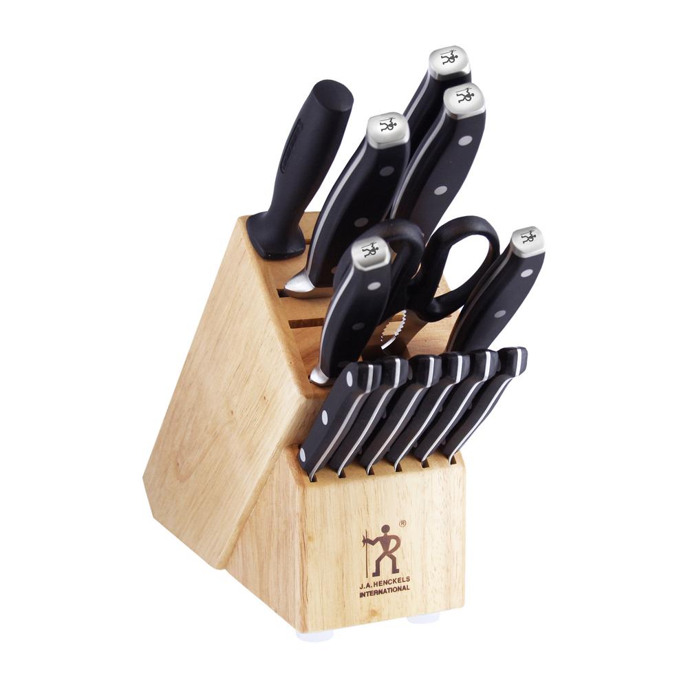 Henckels Forged Premio 14-Piece Stainless Steel German Knife Block Set ...