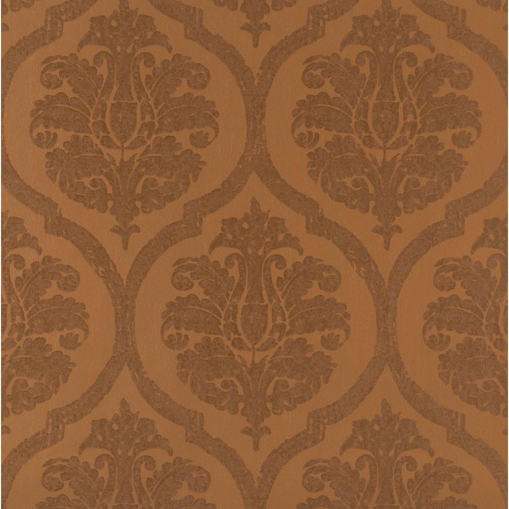 York Wallcoverings Weathered Finishes Leather Damask WallpaperPA130602