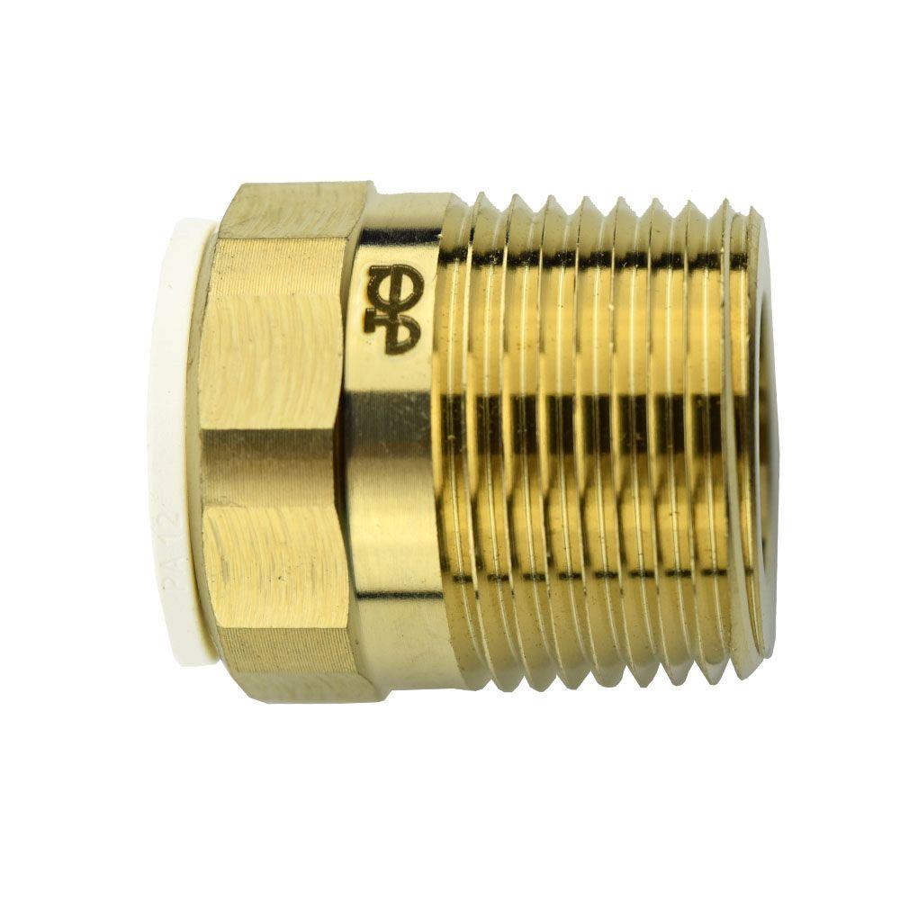 JG Speedfit 1/2 In. X 3/4 In. Brass Push-to-Connect Male Connector ...