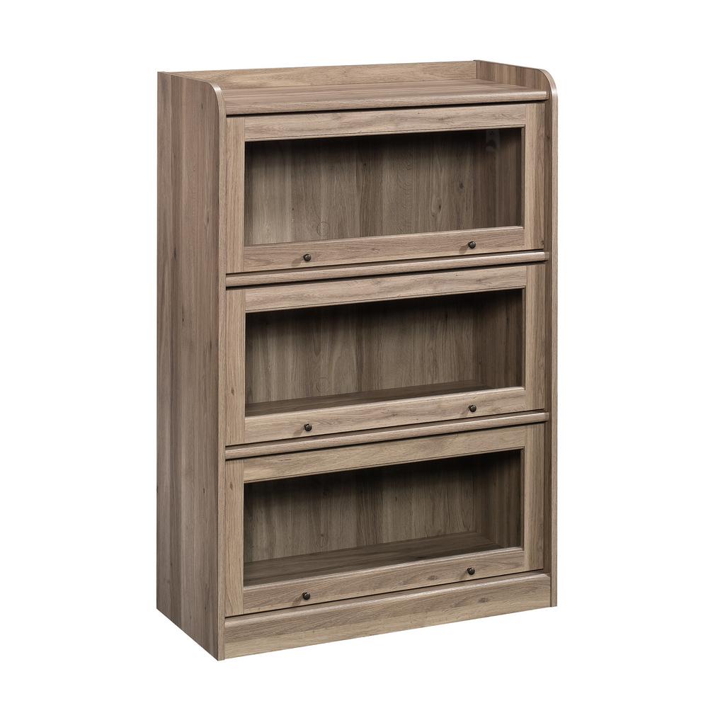 Sauder Barrister Lane Salt Oak 3 Door Bookcase 422787 The Home Depot