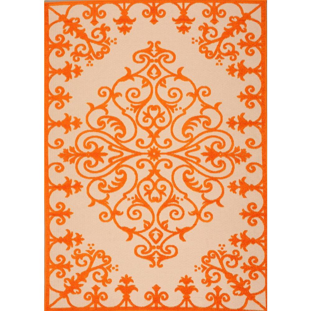 Nourison Delos Orange 8 ft. x 11 ft. Indoor/Outdoor Area Rug207678