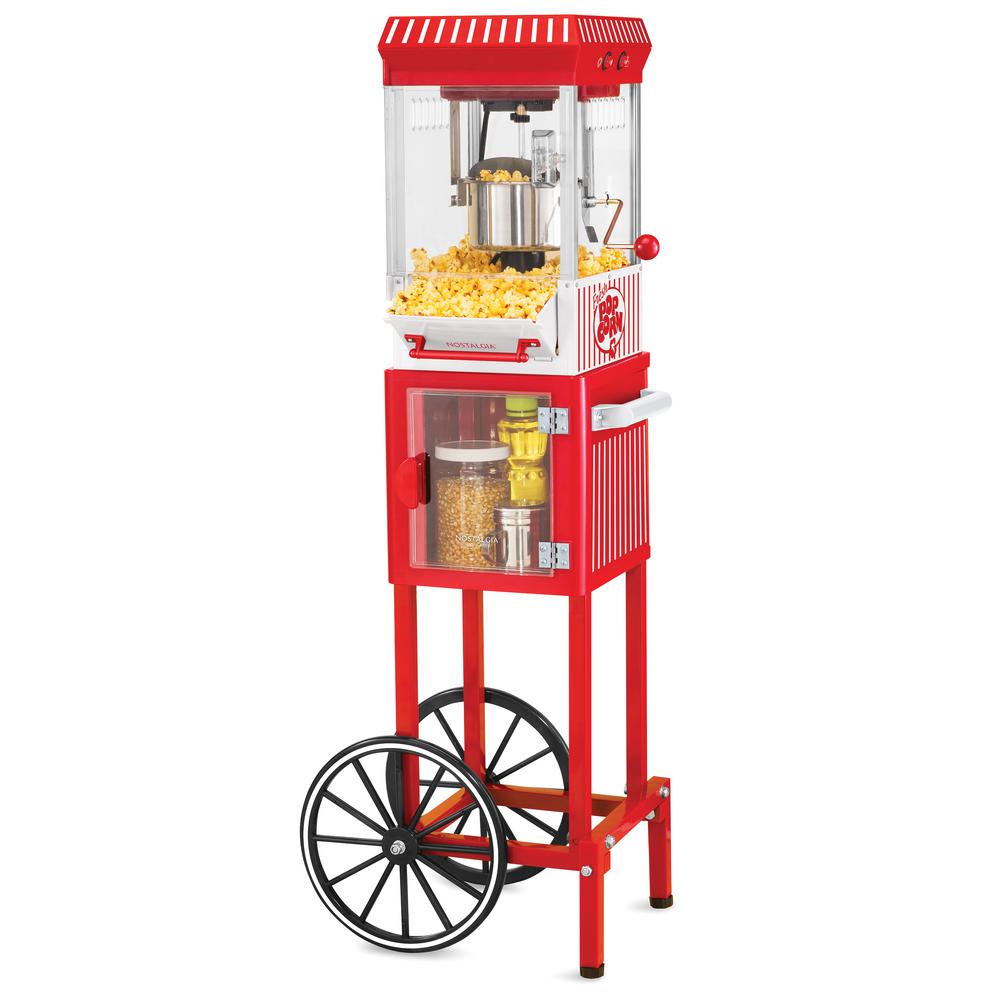 Great Northern Perfect Popper 10 oz. Red Popcorn Machine with Cart