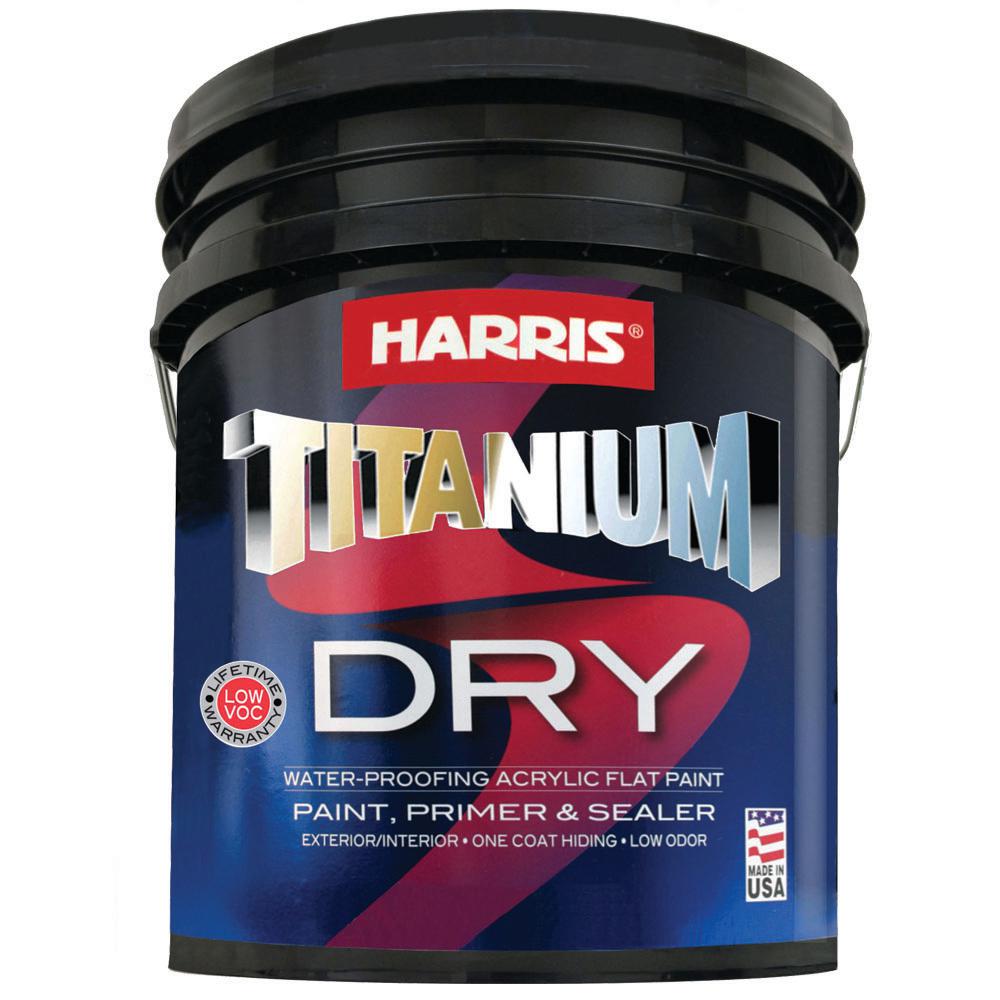 Harris Titanium Dry 5 gal. Flat Acrylic-Latex Interior/Exterior ...