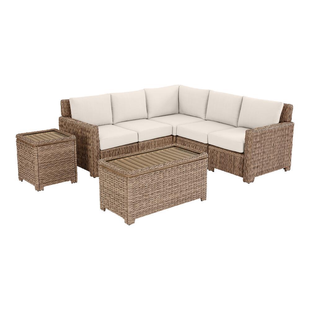 Hampton Bay Laa Point 5 Piece Natural Tan Wicker Outdoor Patio Sectional Sofa With Cushionguard Almond Cushions Cyoc 02783 The Home Depot - 5 Piece Sectional Sofa Outdoor Hampton Bay Laa Point 5 Piece Natural Tan Wicker Outdoor Patio Sectional Sofa With Cushionguard Almond Cushions Cyoc 02783 The Home Depot - 5 Piece Sectional Sofa Outdoor